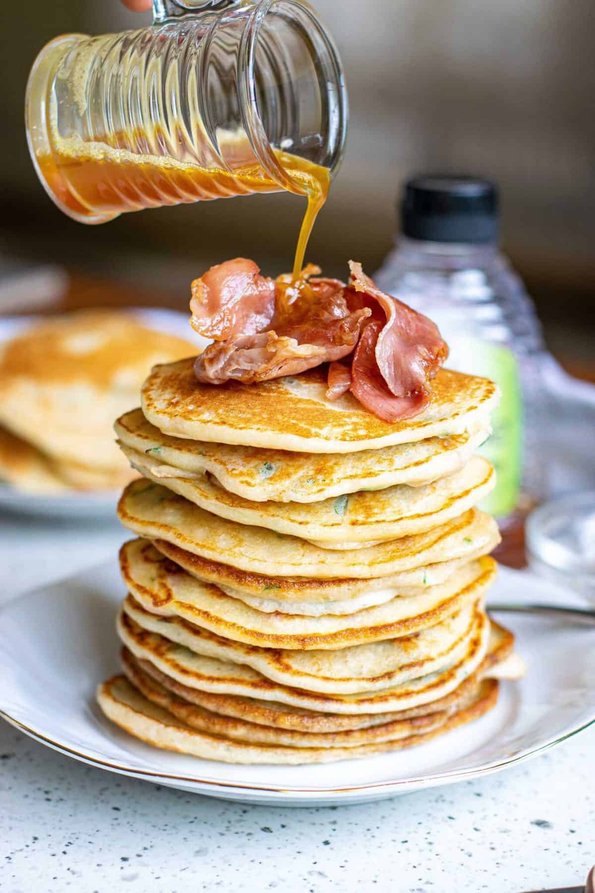 Bacon Pancakes with Bacon Brown Butter Topping • Pancake Recipes
