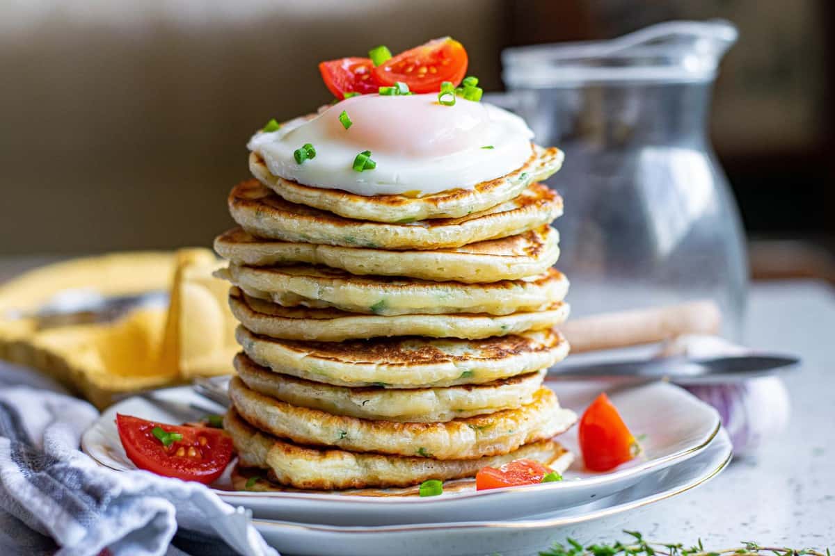 Savory Pancakes with Parmesan and Herbs • Pancake Recipes