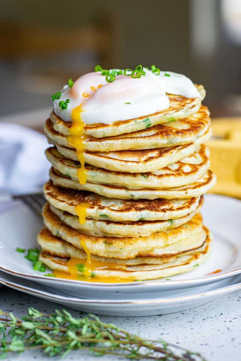 Savory Pancakes with Parmesan and Herbs • Pancake Recipes