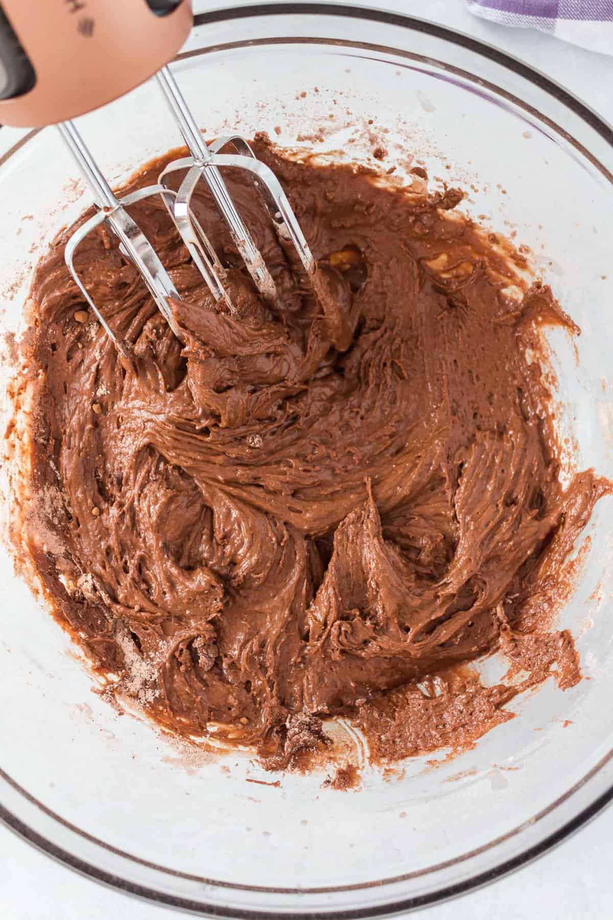 Chocolate batter in a bowl.