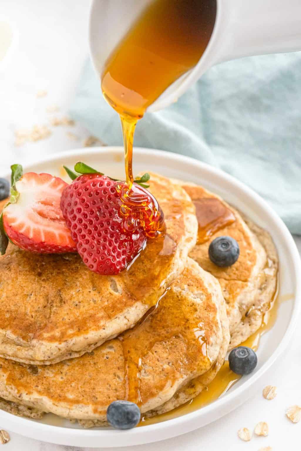 Oat Flour Pancakes • Pancake Recipes