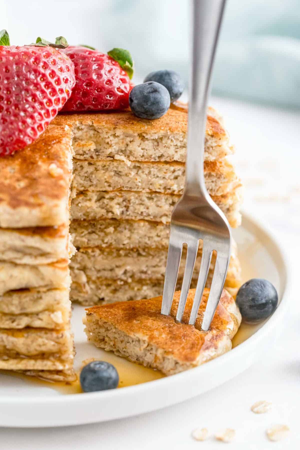 Oat Flour Pancakes • Pancake Recipes