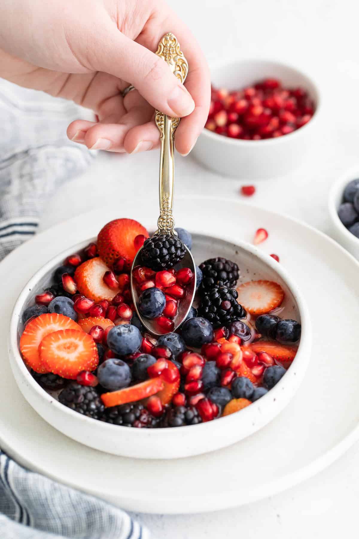 Fresh fruit on a spoon