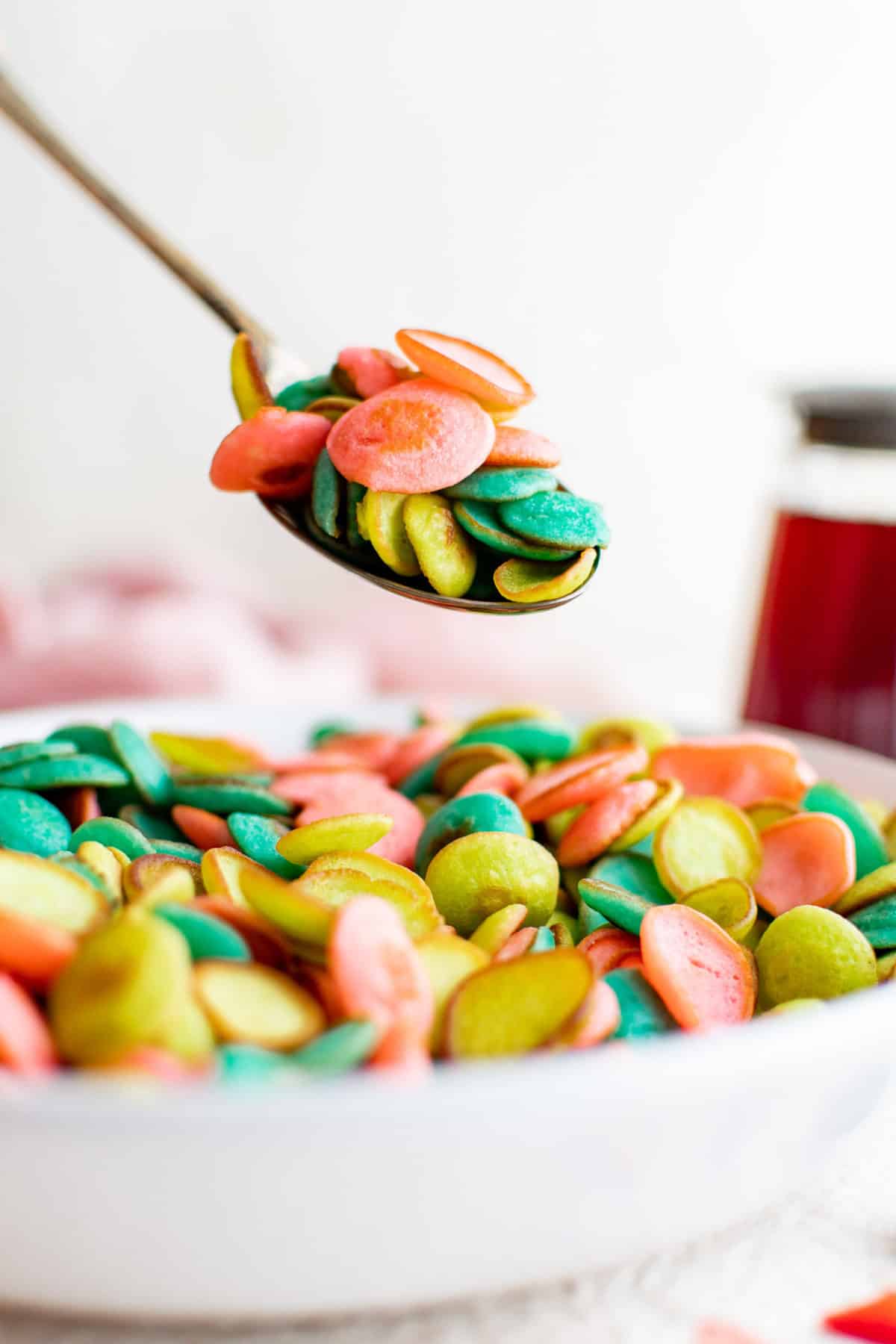 Rainbow Pancake Cereal • Pancake Recipes