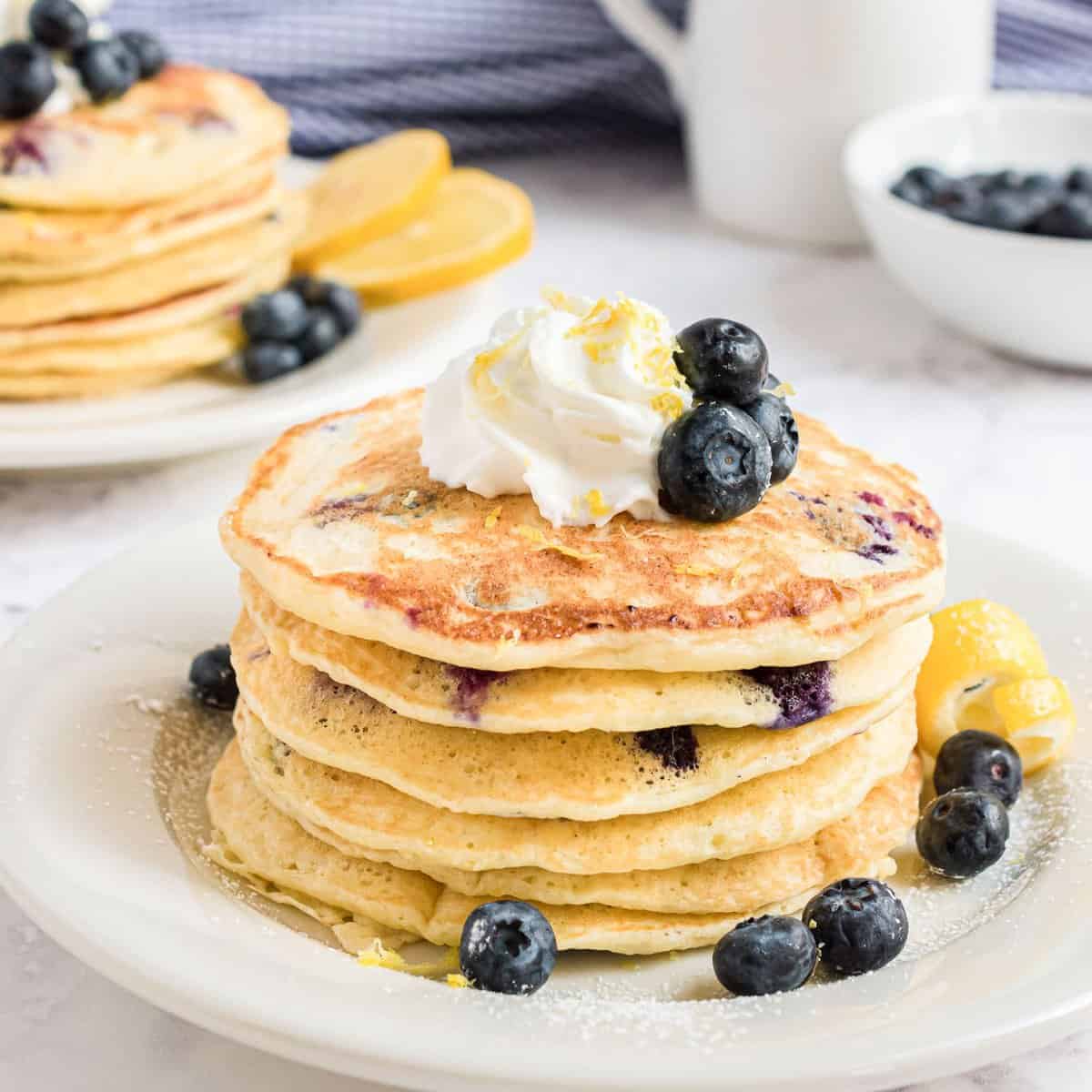 Lemon Blueberry Ricotta Pancakes • Pancake Recipes