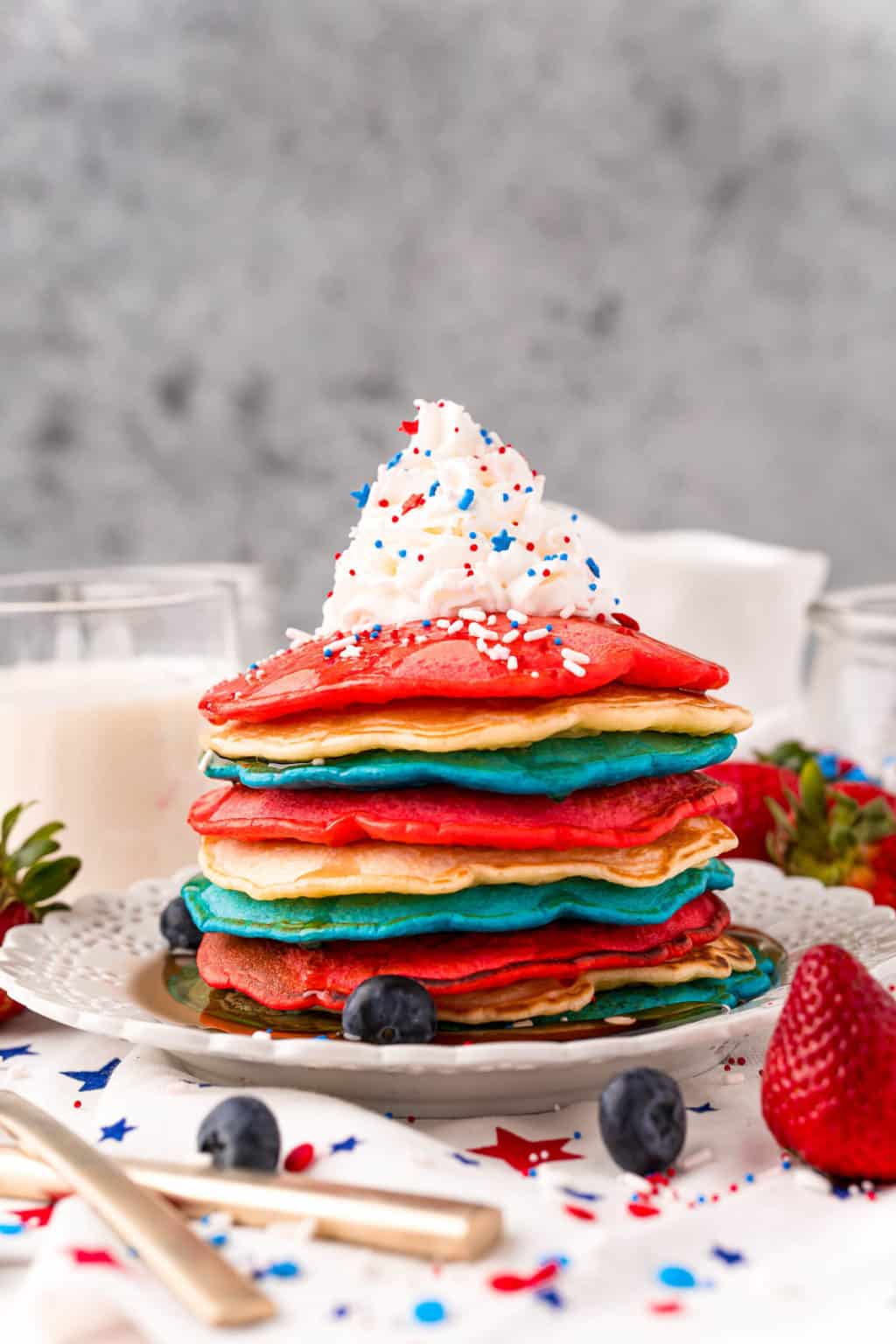Red, White, and Blue Pancakes • Pancake Recipes