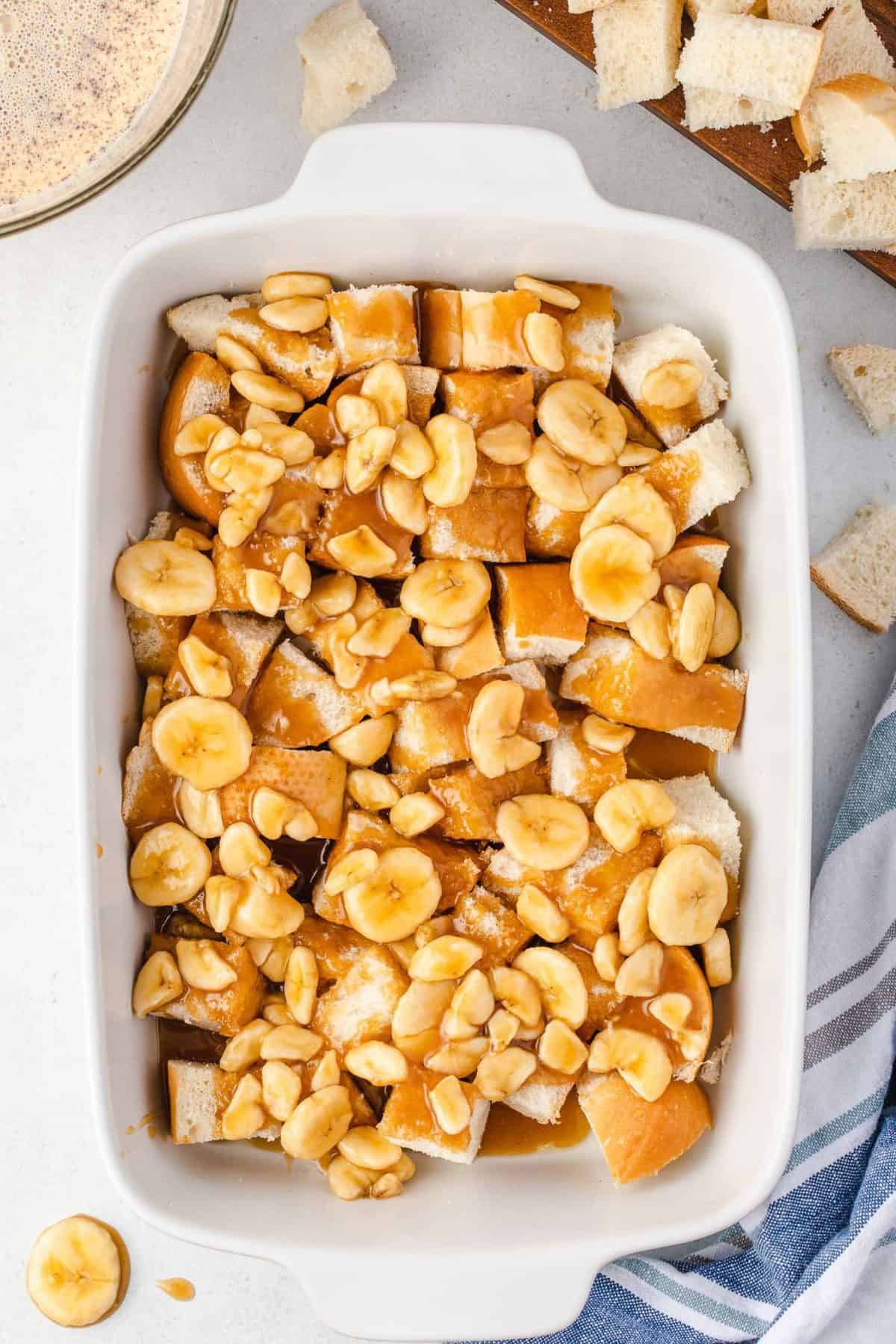 Caramel Banana French Toast Casserole • Pancake Recipes