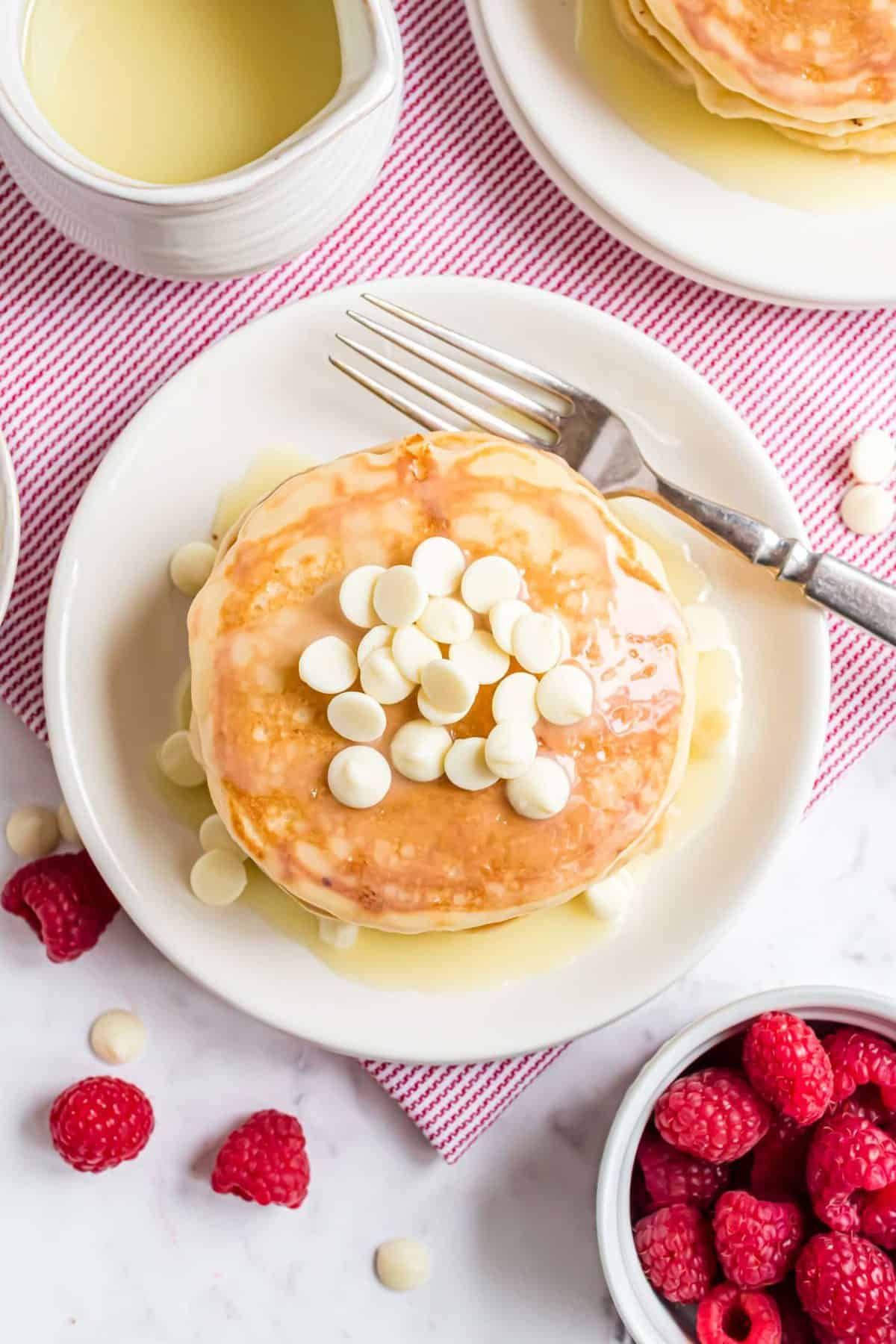 White Chocolate Pancakes • Pancake Recipes