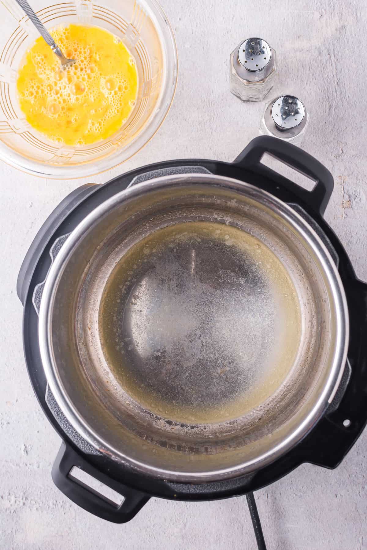 Butter melted in an instant pot.