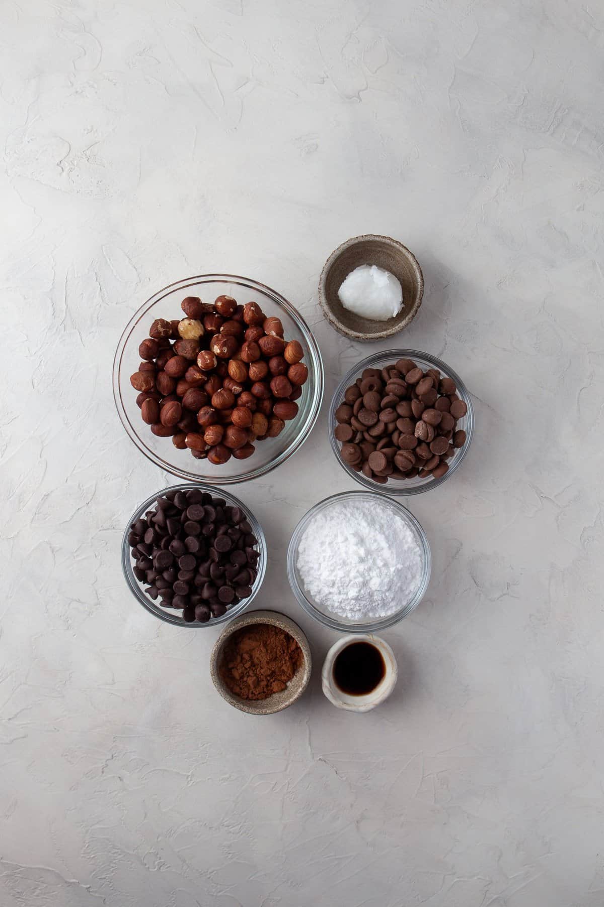 Overhead view of ingredients needed for recipe.