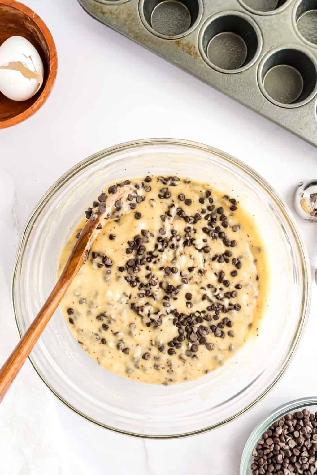 Chocolate Chip Pancake Mix Mini Muffins • Pancake Recipes