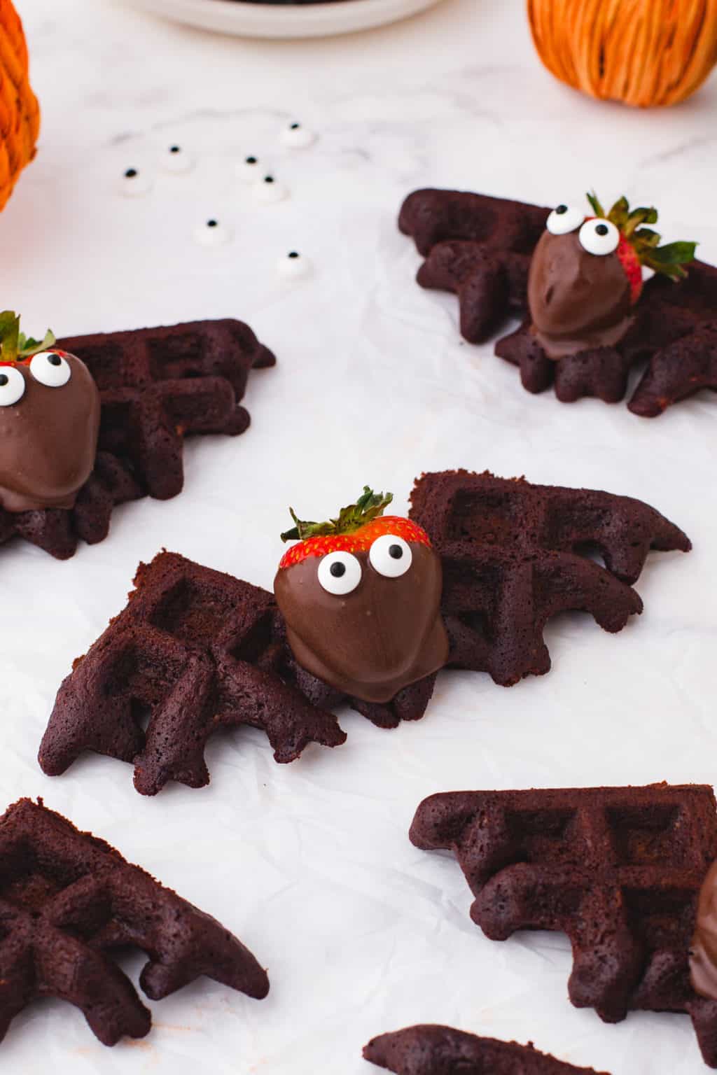 Bat-Shaped Halloween Waffles • Pancake Recipes