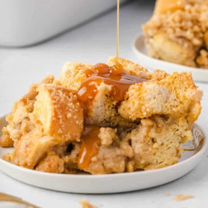 Caramel Banana French Toast Casserole • Pancake Recipes