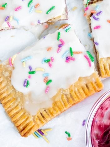 Giant pop tart cut into individual portions.